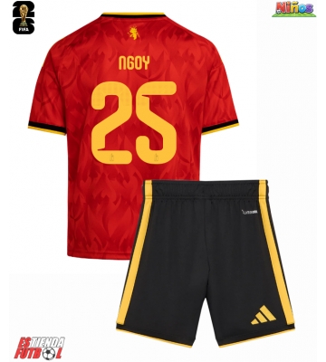 Bélgica Nathan Ngoy #25 Primera Equipación Niños Mundial 2026 Manga Corta (+ Pantalones cortos)